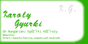 karoly gyurki business card